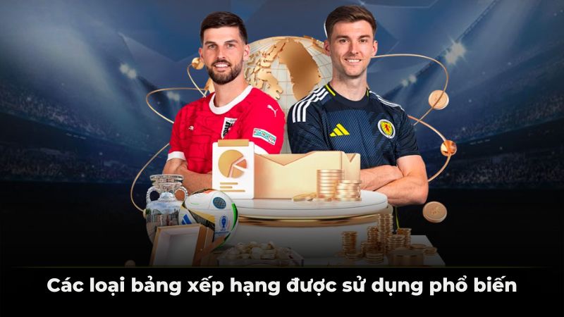Các loại bảng xếp hạng được sử dụng phổ biến
